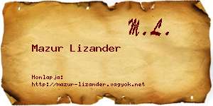 Mazur Lizander névjegykártya